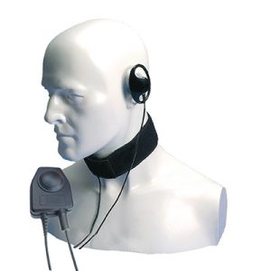 Entel - ‘D’ Shaped earpiece, throat microphone with large in-line PTT for the DT ATEX series