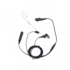 Hytera - 3-Wire Surveillance Earpiece with Transparent Acoustic Tube -  BLACK