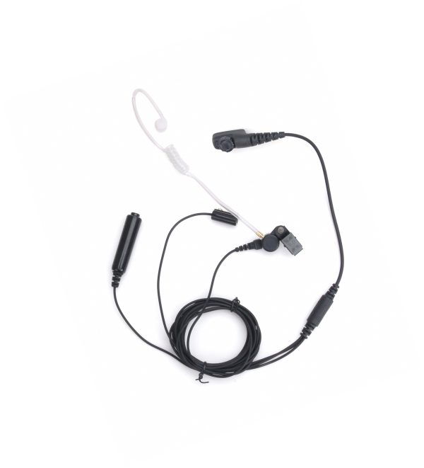 Hytera - 3-Wire Surveillance Earpiece with Transparent Acoustic Tube -  BLACK