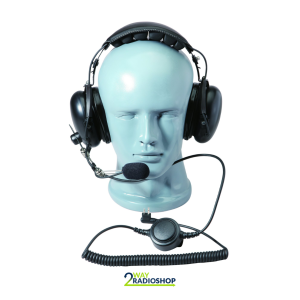 Value Hytera Noise Reduction Aviation style headset with boom Mic and inline mushroom PTT button