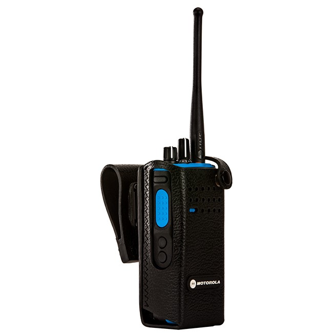 Motorola - Hard Leather Carry Case with 2.5" Swivel Belt Loop for Non-Display Radio