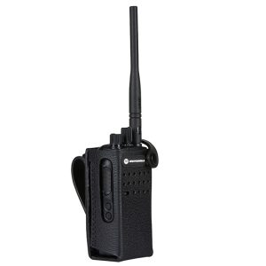 Motorola - Hard Leather Carry Case with 3" Swivel Belt Loop for Non-Display Radio
