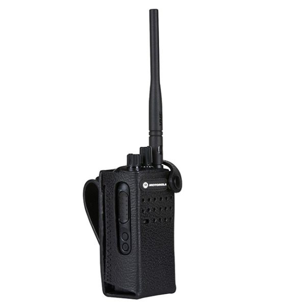 Motorola - Hard Leather Carry Case with 2.5" Swivel Belt Loop for Non-Display Radio