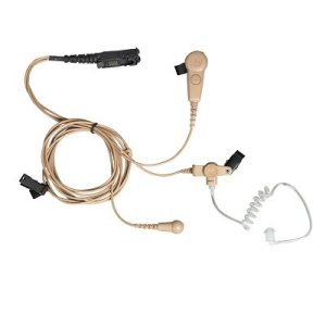 Motorola - 3-Wire  Surveillance Earpiece with Combined Mic/PTT (Beige)